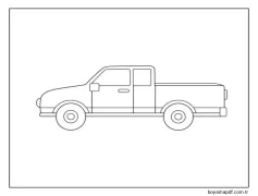 Kolay Kamyonet Çizimleri Boyama Sayfası