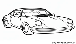 Kolay Porsche Boyama Sayfası
