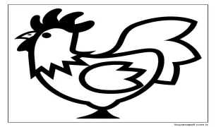 Kolay Tavuk Boyama Sayfası