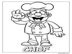 komik Aşçı Boyama Sayfası