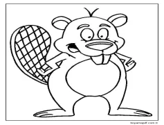 Komik Çizgi Kunduz Boyama Sayfası