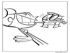 Komik Dee Dee ve Dexter Boyama Sayfası