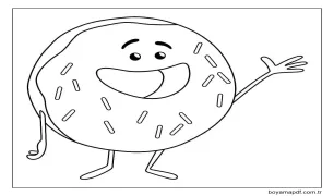 Komik Donut Boyama Sayfası