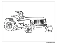 Köpek Sürüş Traktörü Boyama Sayfası