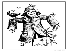 Korkuluk çizimi Çizmek Boyama Sayfası