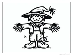 Korkuluk çizimi çok güzel Boyama Sayfası