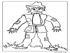 Korkuluk Çocuk Boyama Sayfası