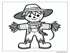 Korkuluk sevimli çiz Boyama Sayfası