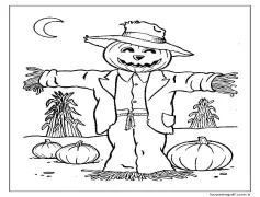 Korkuluk ve Ay Boyama Sayfası