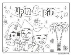 Korsan Adasında Upin Ve Ipin Boyama Sayfası