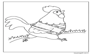 Koşan Tavuk Boyama Sayfası