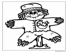 Küçük Şirin Korkuluk Boyama Sayfası