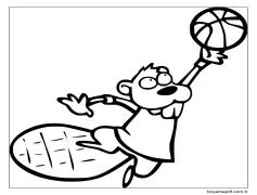 Kunduz Basketbol Oynuyor Boyama Sayfası