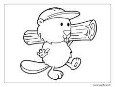 Kunduz ve Odun Boyama Sayfası