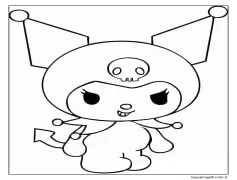 Kuromi çocuklar için ücretsiz Boyama Sayfası