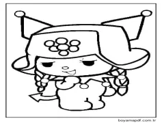 Kuromi çocuklar için yazdırılabilir Boyama Sayfası