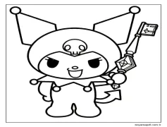 Kuromi ve bir anahtar Boyama Sayfası