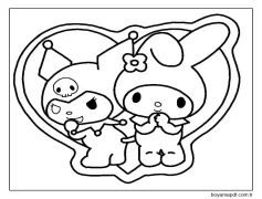 Kuromi ve Melodilerim Boyama Sayfası