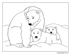 Kutup ayısı (4) Boyama Sayfası