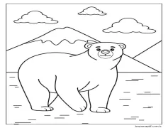 Kutup Ayısı Hayvanı Boyama Sayfası