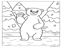 Kutup Ayısı Ücretsiz Boyama Sayfası