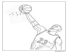 LeBron James Yazdırılabilir Resim Boyama Sayfası