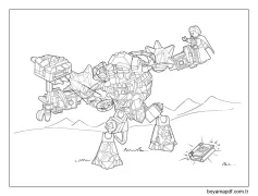 Lego Nexo Şövalyeleri Çocuklar İçin Ücretsiz Boyama Sayfası