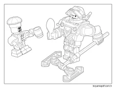 Lego Nexo Şövalyeleri Çocuklar İçin Yazdırılabilir Boyama Sayfası