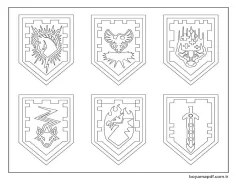 Lego Nexo Şövalyeleri Kalkanları Boyama Sayfası