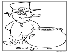 Leprikon ve Altın Çömleği Çizimi Boyama Sayfası