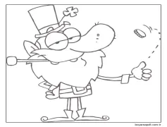 Leprikon ve Altın Madeni Para çiz Boyama Sayfası