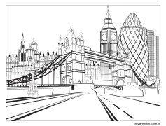 Londro şehir Boyama Sayfası