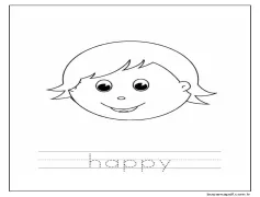 Memnun Boyama Sayfaları Duygular Boyama Sayfası