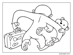 Meraklı George Evden Kaçtı Boyama Sayfası