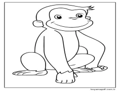 Meraklı George Otur Boyama Sayfası