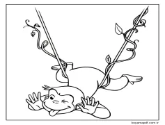 Meraklı George Sallanıyor Boyama Sayfası