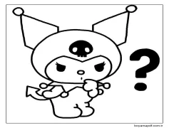 Meraklı Kuromi Boyama Sayfası