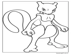 Mewtwo Ayakta Boyama Sayfası