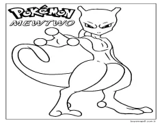 Mewtwo Pokemon Ücretsiz Boyama Sayfası