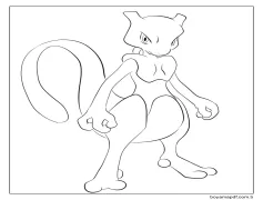 Mewtwo Sevimli Boyama Sayfası