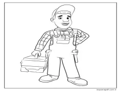 Mike Flood Tutma alet Kutusu Boyama Sayfası