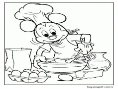 Mikey Fareyi Pişir Boyama Sayfası