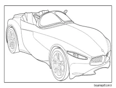 Modern araba BMW cabriolet Boyama Sayfası