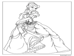 Muhteşem Prenses Belle'i çizin Boyama Sayfası