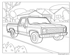 Mükemmel Bir Kamyonet Çizimleri Boyama Sayfası
