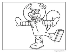 Mükemmel Sandy Cheeks Boyama Sayfası