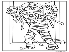 Mumya Halloween'de Boyama Sayfası