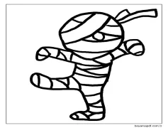 Mumya Yazdırılabilir Çocuklar İçin Boyama Sayfası