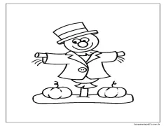 Mutlu Bir Korkuluk Boyama Sayfası