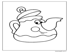 Mutlu Çaydanlık Çiz Boyama Sayfası